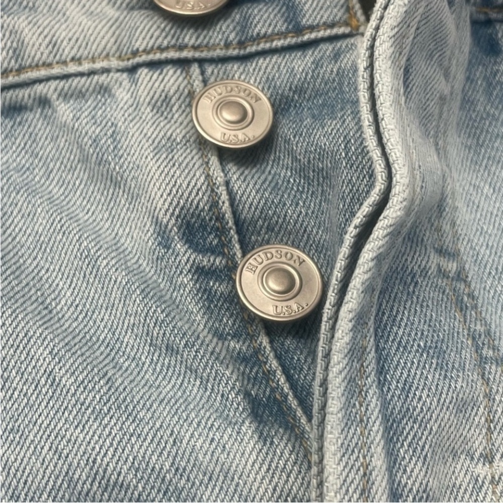 Hudson Lori Denim Shorts Bold Blue Two Tone Button Fly Size 28 - Picture 6 of 8